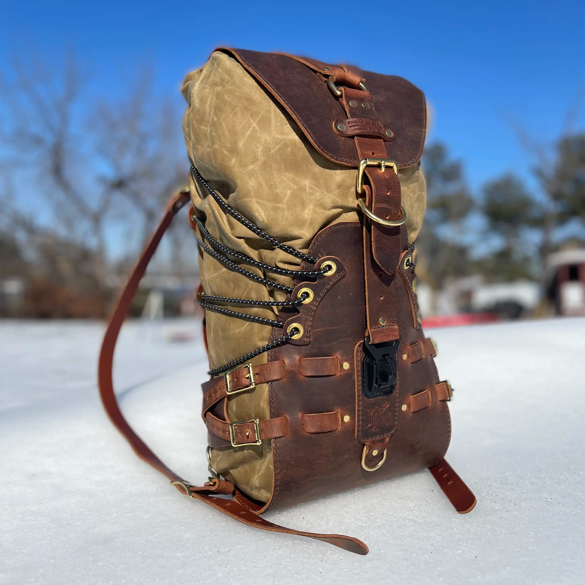 1-of-1 EXCLUSIVE: USB01S Sissy Bar Backpack (Buffalo & Waxed Canvas)