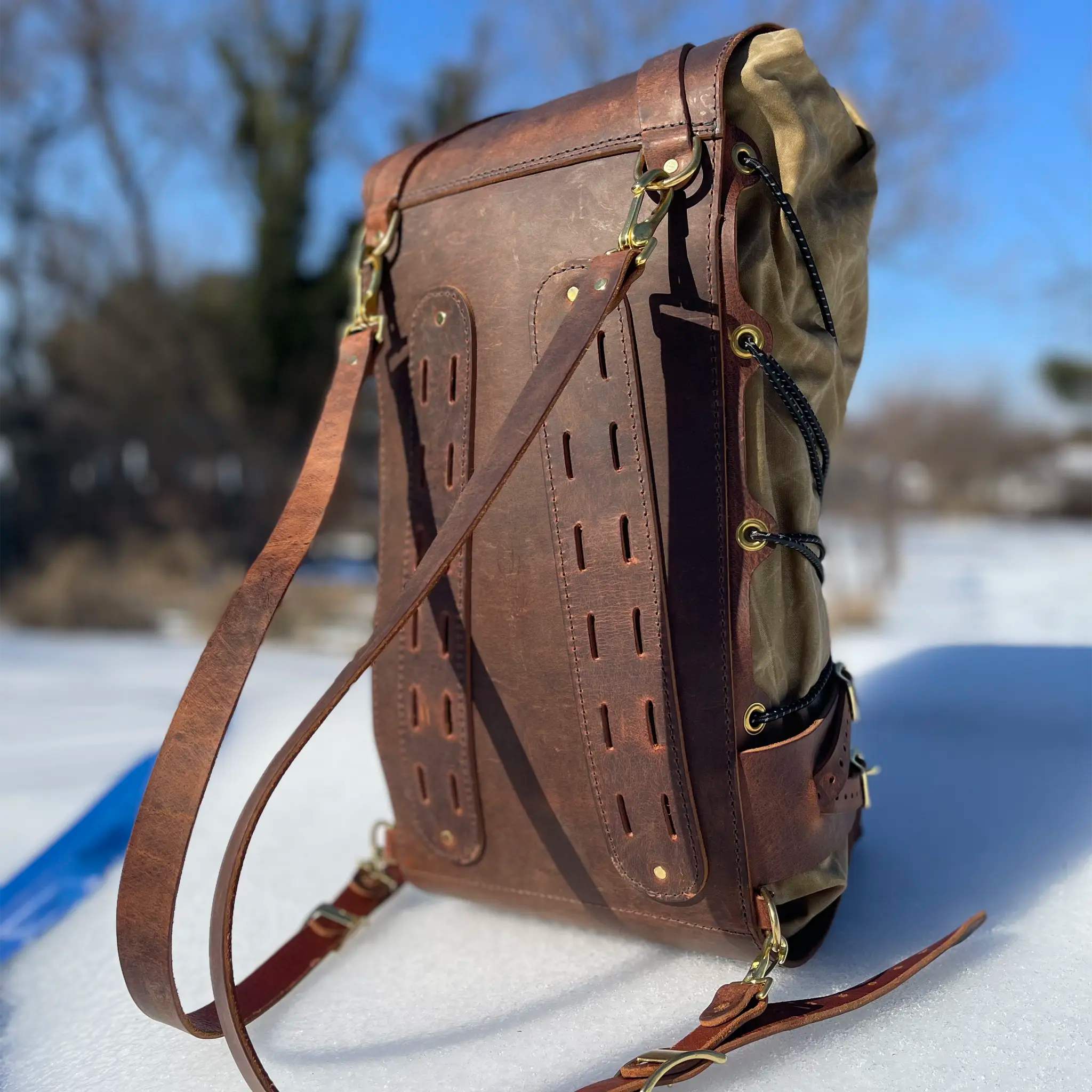 1-of-1 EXCLUSIVE: USB01S Sissy Bar Backpack (Buffalo & Waxed Canvas)