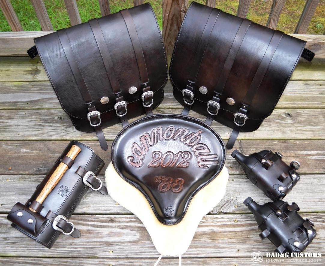 CANNONBALL PROVEN: The Doug Wothke #88 Seat & Saddlebag Set (1928 Indian Scout)