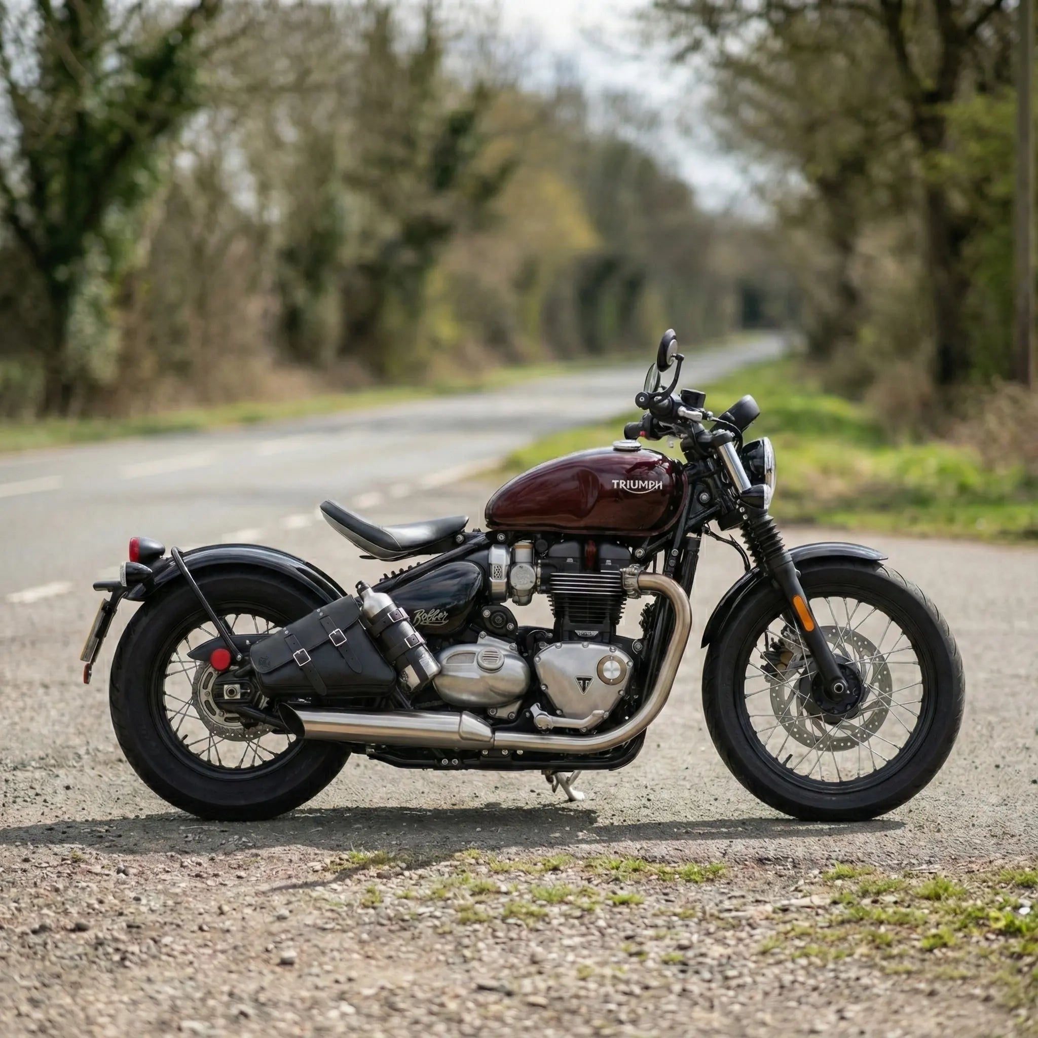Triumph Bobber & Speedmaster Right Side Solo Bag w/ Fuel Bottle Holder (TBR01FB)