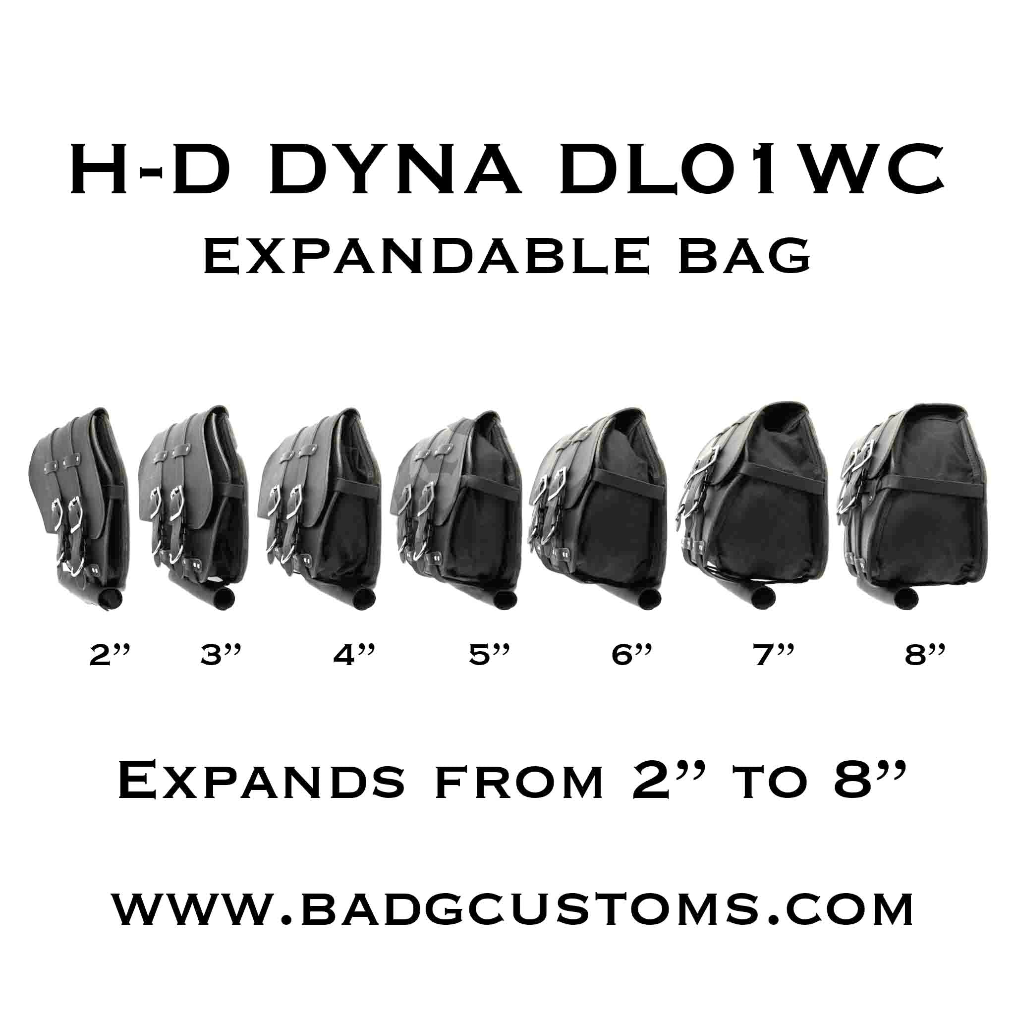 Upgrade your Harley-Davidson® Dyna with the DL01WC Expandable Left Side Saddlebag. Hand crafted in USA with premium water buffalo leather, waxed canvas and stainless steel hardware. Durable and stylish, it's the perfect fit for your motorcycle.