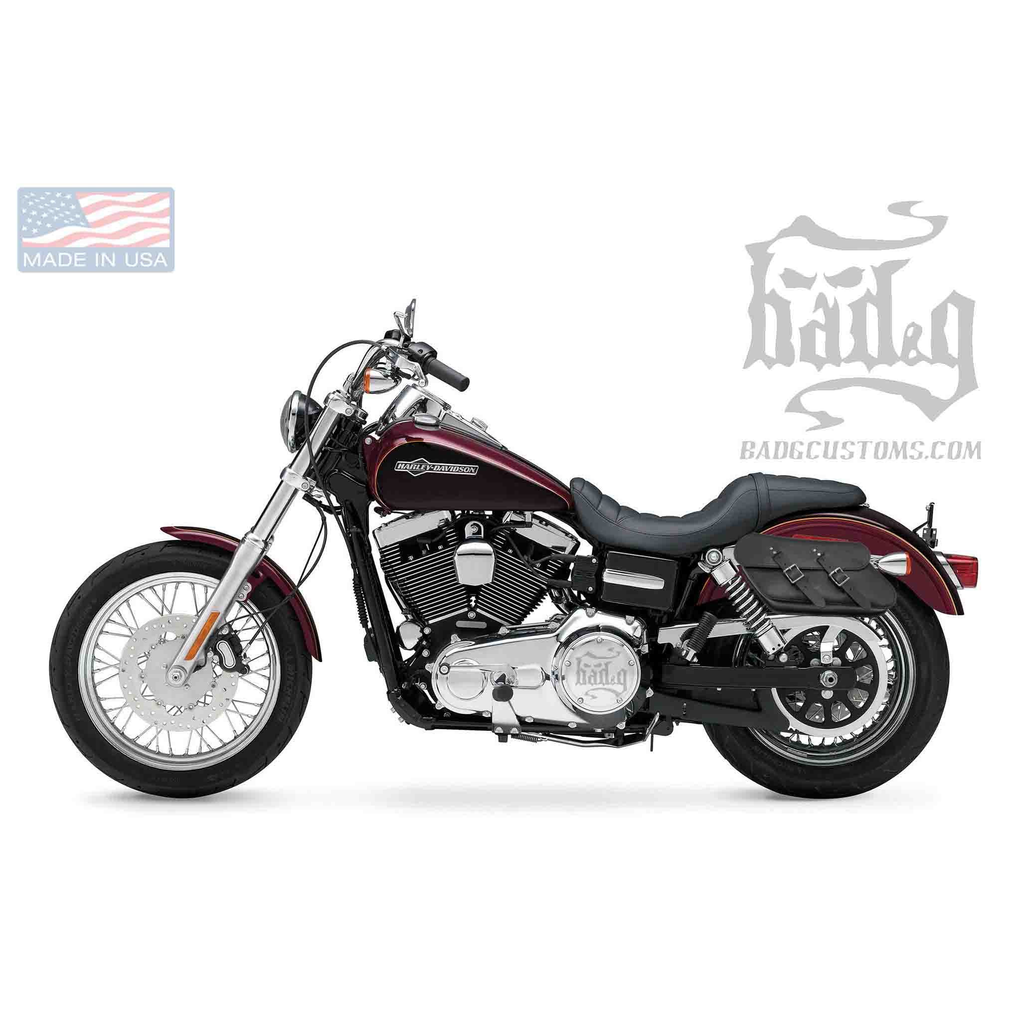Upgrade your Harley-Davidson® Dyna with the DL04 Dyna Left Side Solo Bag. Hand crafted in USA with premium leather and top quality hardware. Durable and stylish, it's the perfect fit for your motorcycle.