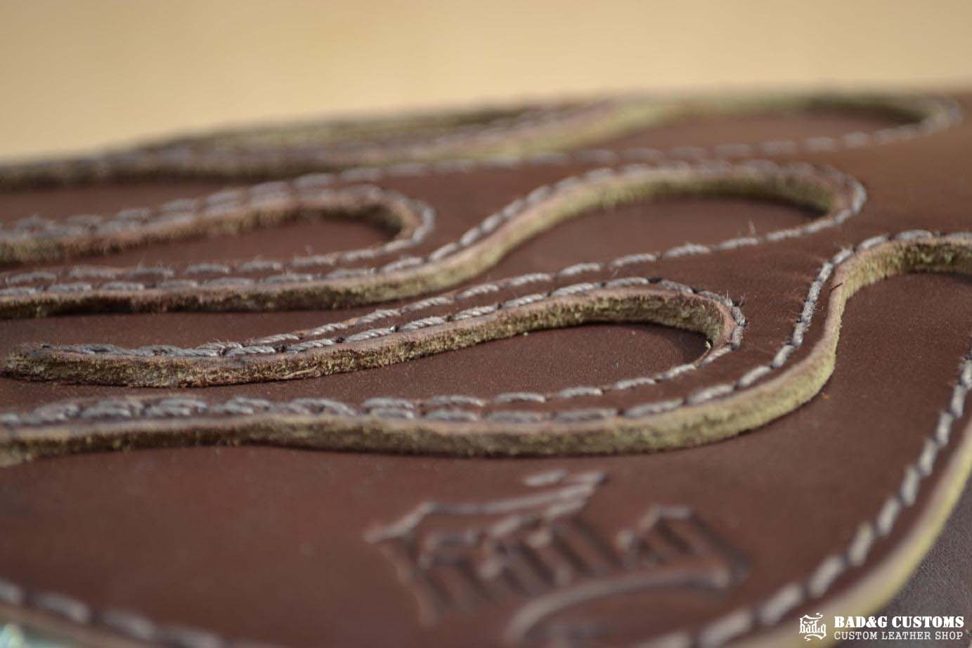 Custom Leather Flame Seat & Saddlebags Set | Harley-Davidson Dyna