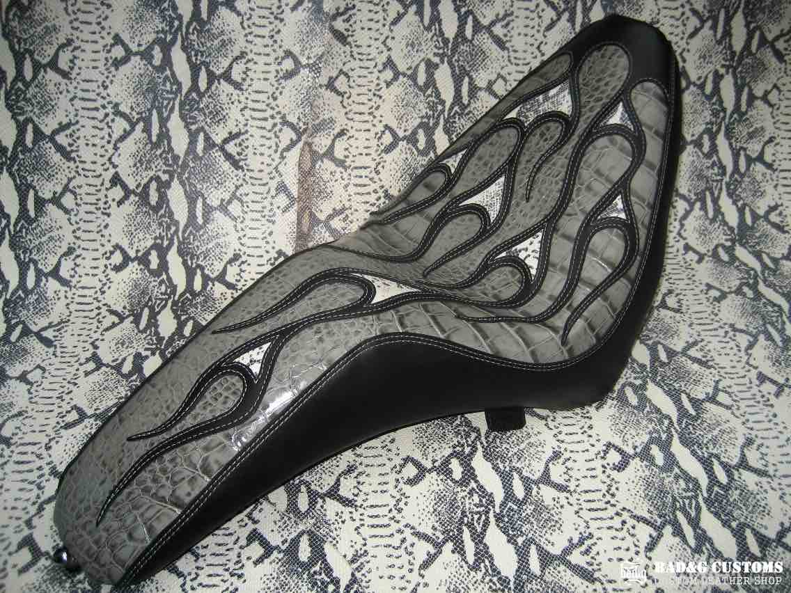 Harley-Davidson Softail Snake Skin Custom Seat and Saddlebags