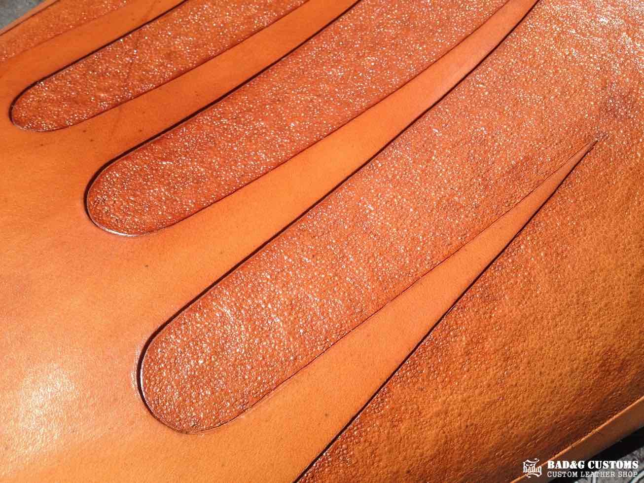 Custom Hand-Tooled Leather Solo Seat w/ Kangaroo Lace | Harley Softail