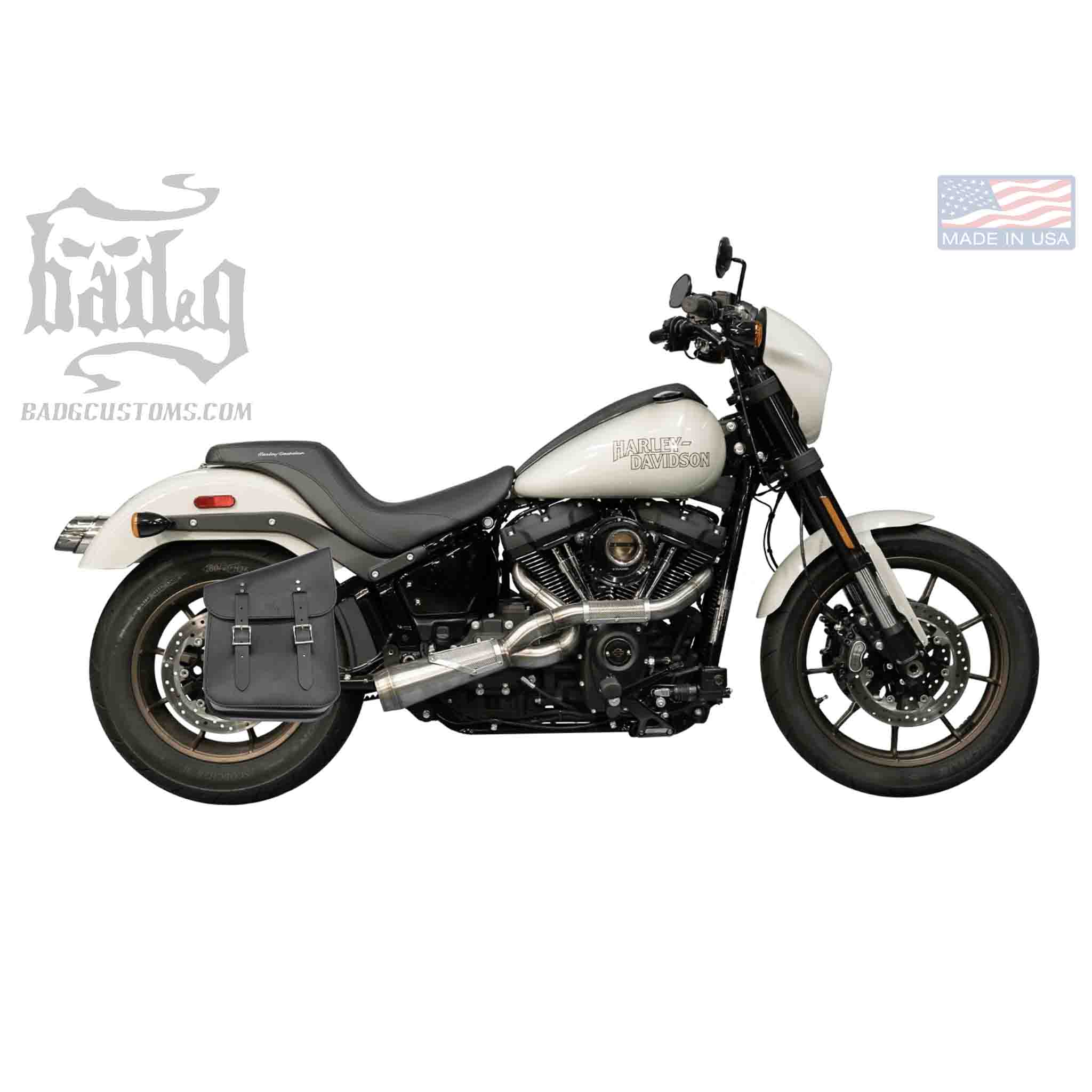 Upgrade your Harley-Davidson® Softail with the SHR02 Right Side Swingarm Solo Bag. Hand crafted in USA with premium leather and top quality hardware. Designed to fit all Pre-2017 Harley-Davidson® Softail models*. Durable and stylish, it features easy installation and it's the perfect fit for your motorcycle.