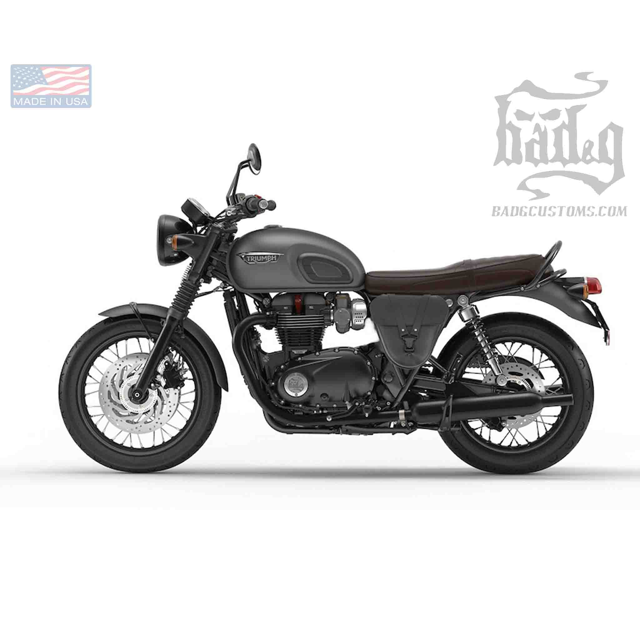 Upgrade your Triumph Bonneville, Street Twin, Street Cup, Thruxton or Scrambler with the TSB04 Side Cover Solo Bag. Hand crafted in USA with premium leather and top quality hardware. Durable and stylish, it's the perfect fit for your motorcycle.