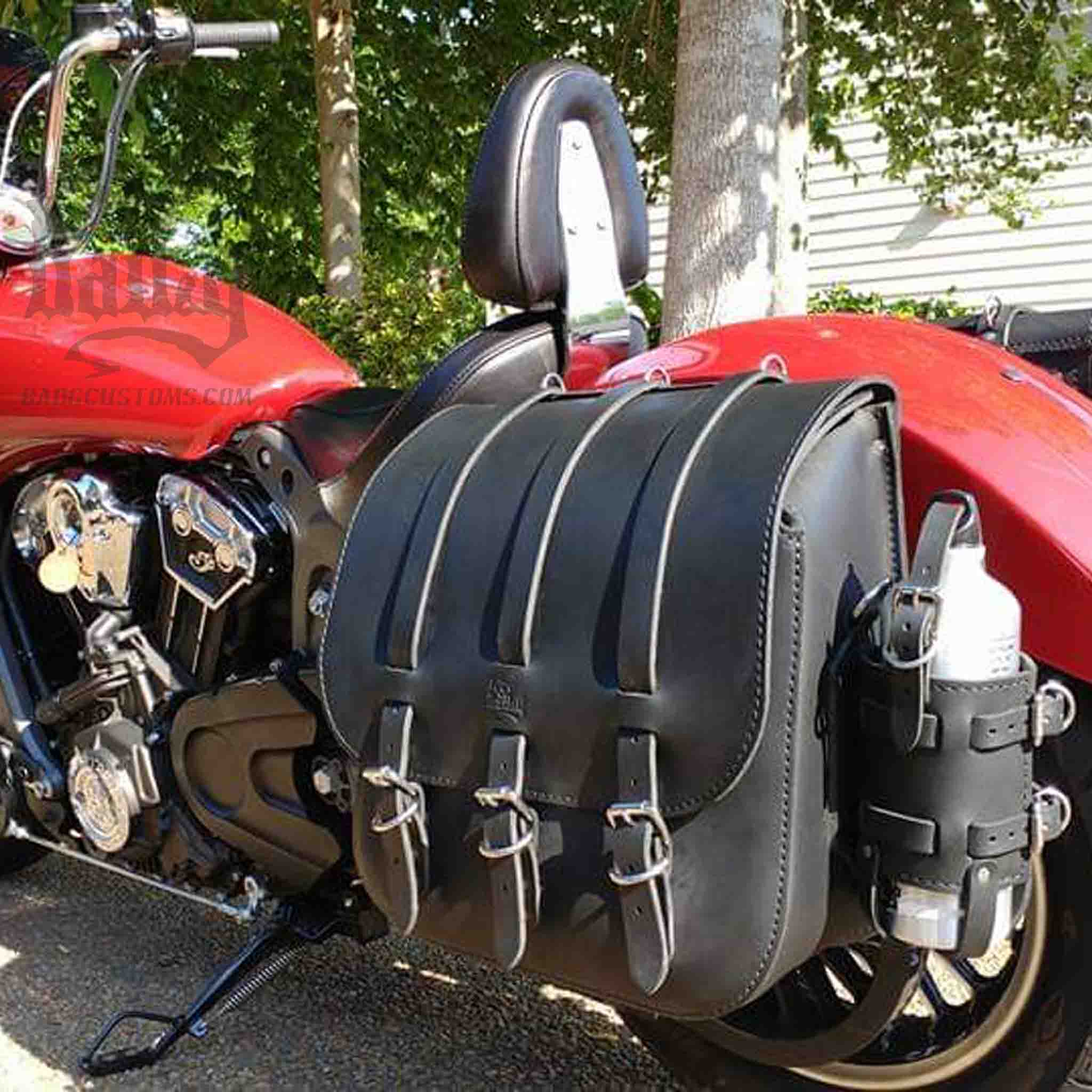 Upgrade your ride with the US01 Heavy Duty Saddlebags. Hand crafted in USA with premium veg tan steer hide leather and stainless steel hardware. Durable and stylish, they are the perfect fit for your motorcycle.