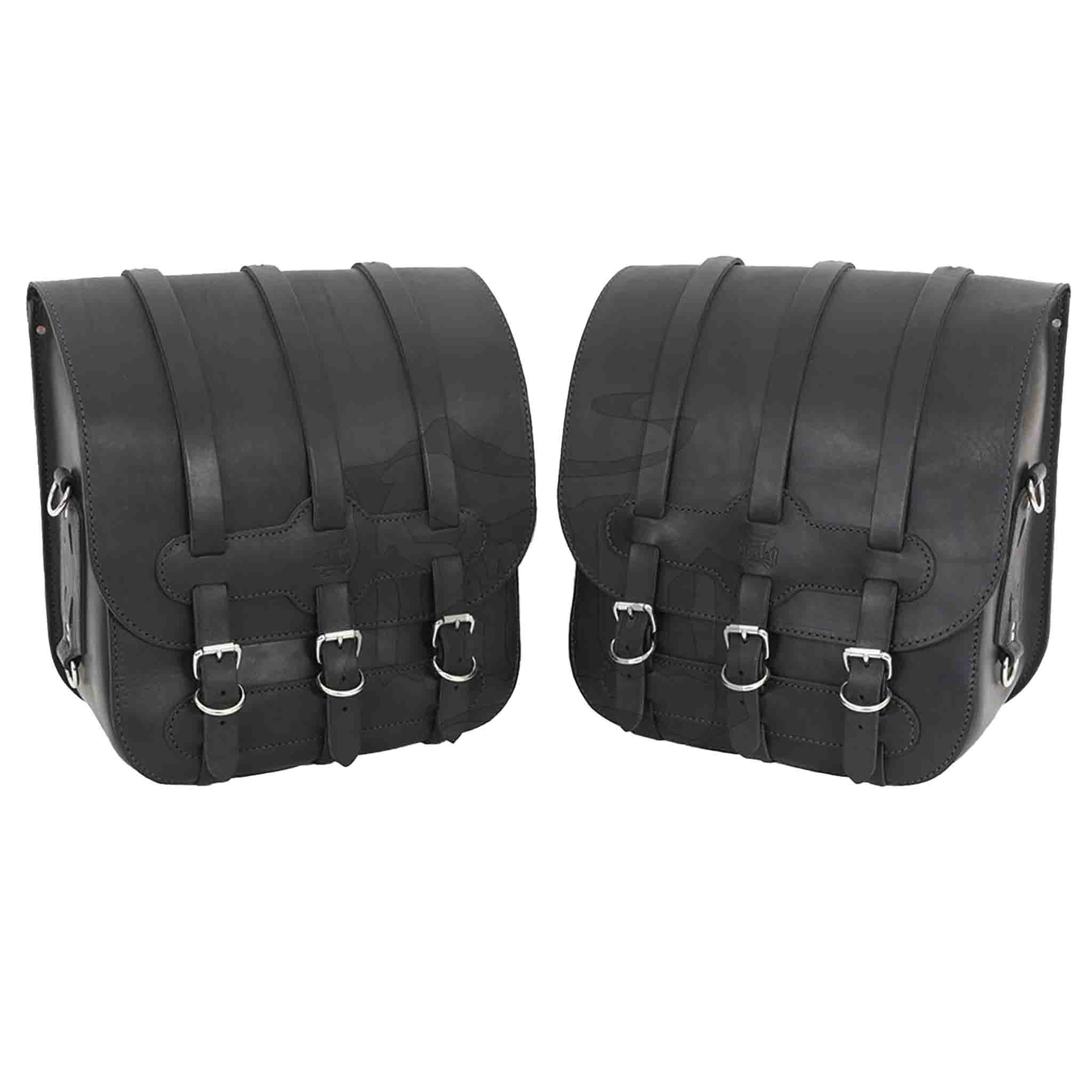 Upgrade your ride with the US01 Heavy Duty Saddlebags. Hand crafted in USA with premium veg tan steer hide leather and stainless steel hardware. Durable and stylish, they are the perfect fit for your motorcycle.